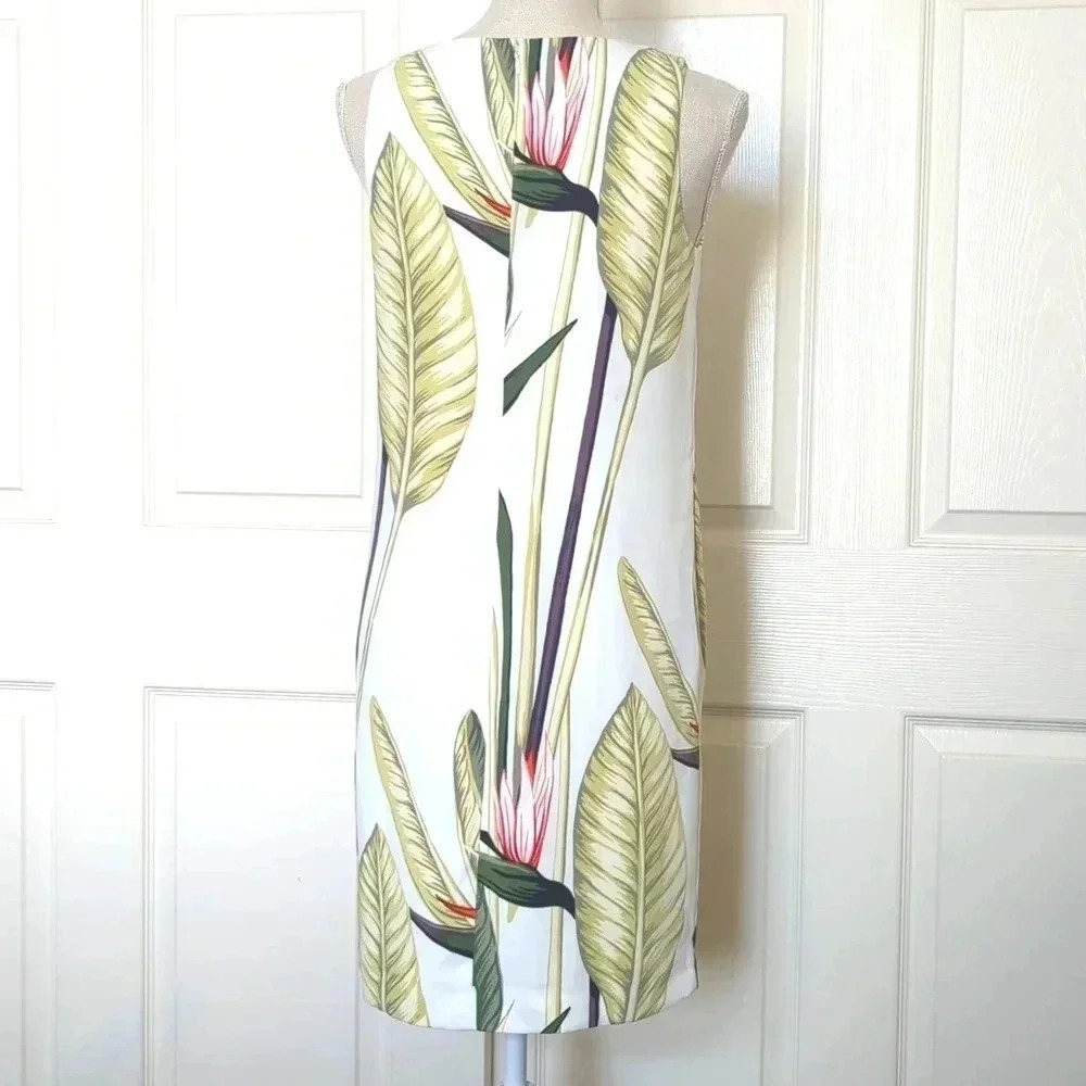 Ann Taylor Tropical Bird of Paradise Floral sleeveless Dress - Picture 5 of 7